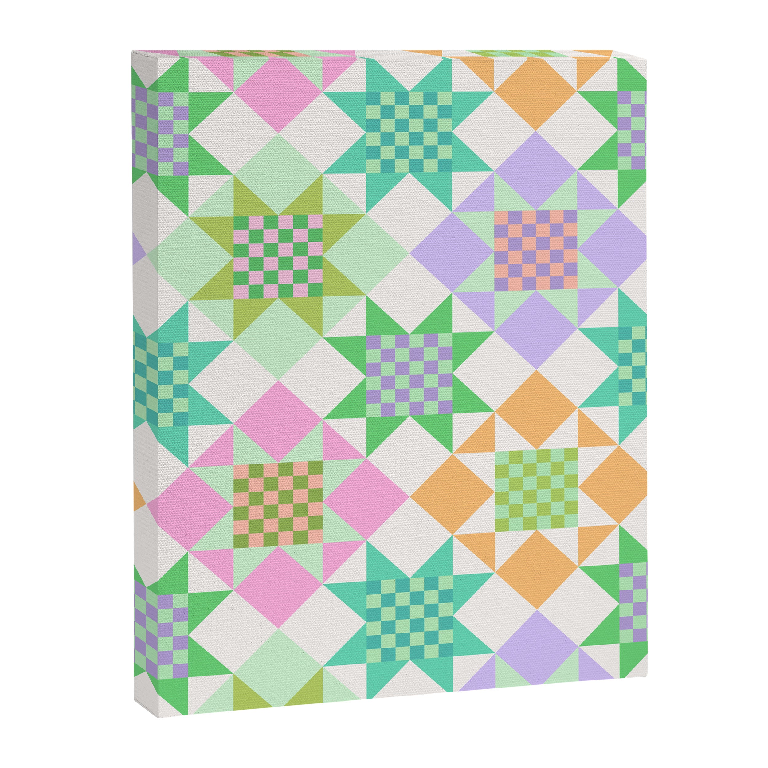 Checkerboard Quilt - Pastel Colors Canvas Print Gallery Image 8