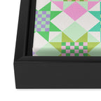 Checkerboard Quilt - Pastel Colors Framed Canvas Print Gallery Image 3