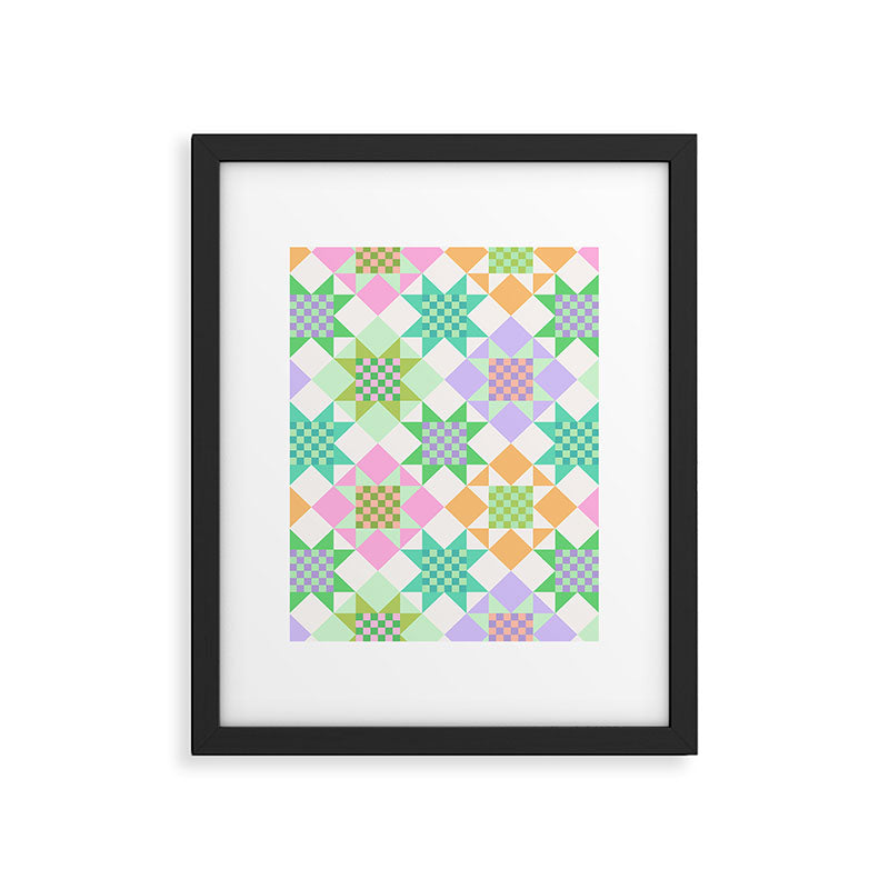 Checkerboard Quilt - Pastel Colors Framed Art Print Gallery Image 6
