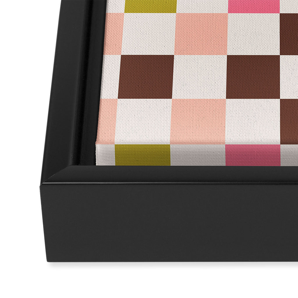 Checkerboard - Warm Colors Framed Canvas Print Gallery Image 3