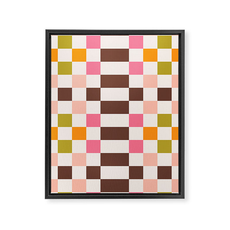 Checkerboard - Warm Colors Framed Canvas Print Gallery Image 8