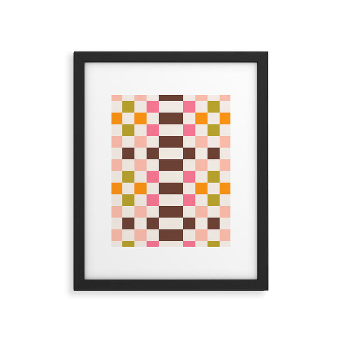 Checkerboard - Warm Colors Framed Art Print Gallery Image 1