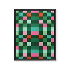 Christmas Checks Pattern - Green Red and Pink Framed Canvas Print Gallery Image 8