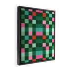 Christmas Checks Pattern - Green Red and Pink Framed Canvas Print Gallery Image 2