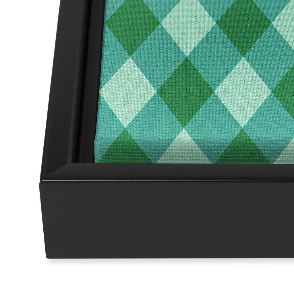 Christmas Diamond Plaid Green Pattern Framed Canvas Print Gallery Image 3