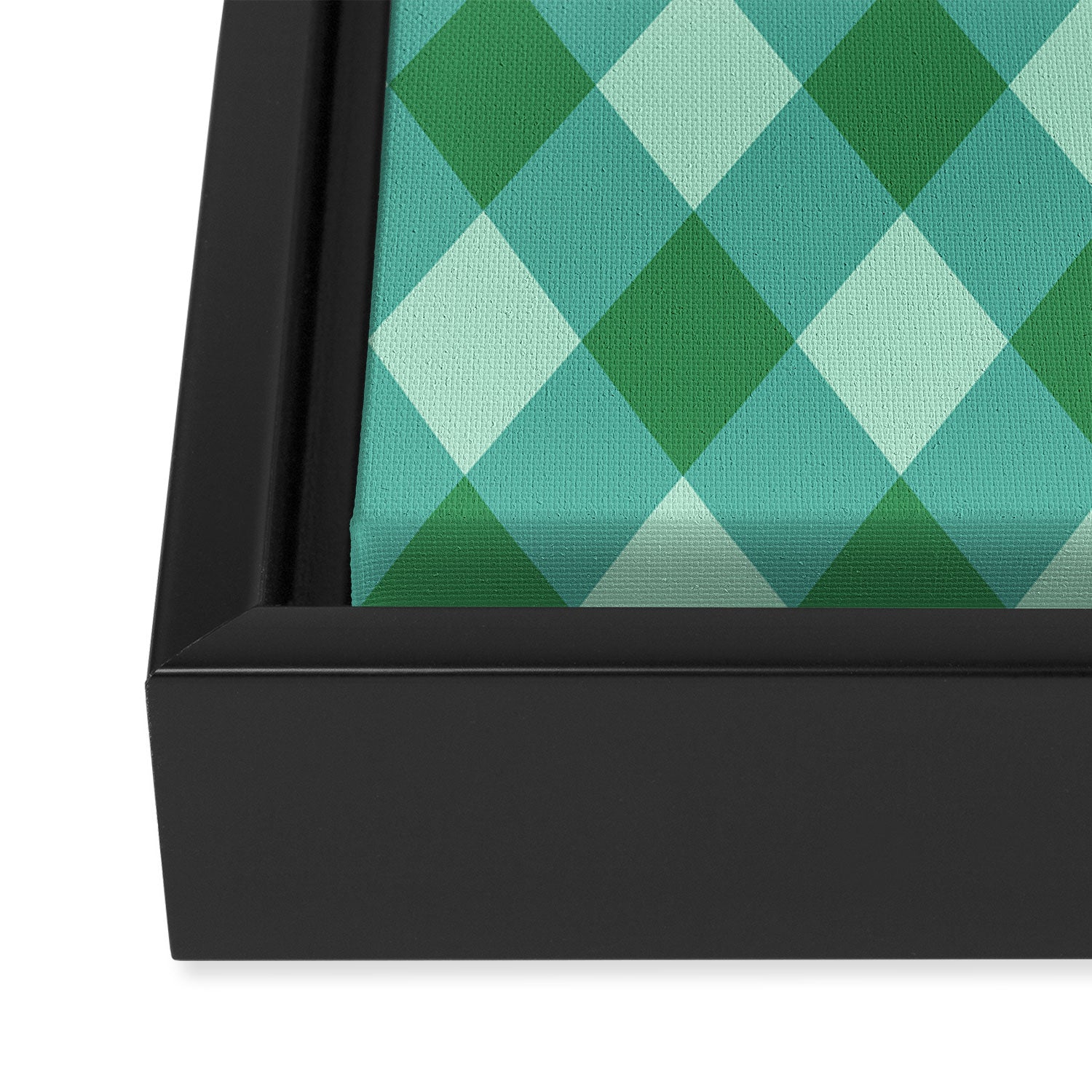 Christmas Diamond Plaid Green Pattern Framed Canvas Print Gallery Image 3
