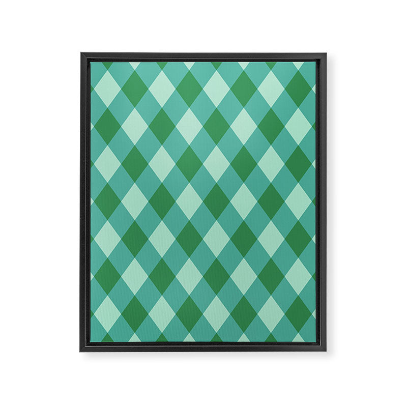 Christmas Diamond Plaid Green Pattern Framed Canvas Print Gallery Image 8