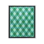 Christmas Diamond Plaid Green Pattern Framed Canvas Print Gallery Image 8