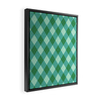 Christmas Diamond Plaid Green Pattern Framed Canvas Print Gallery Image 2