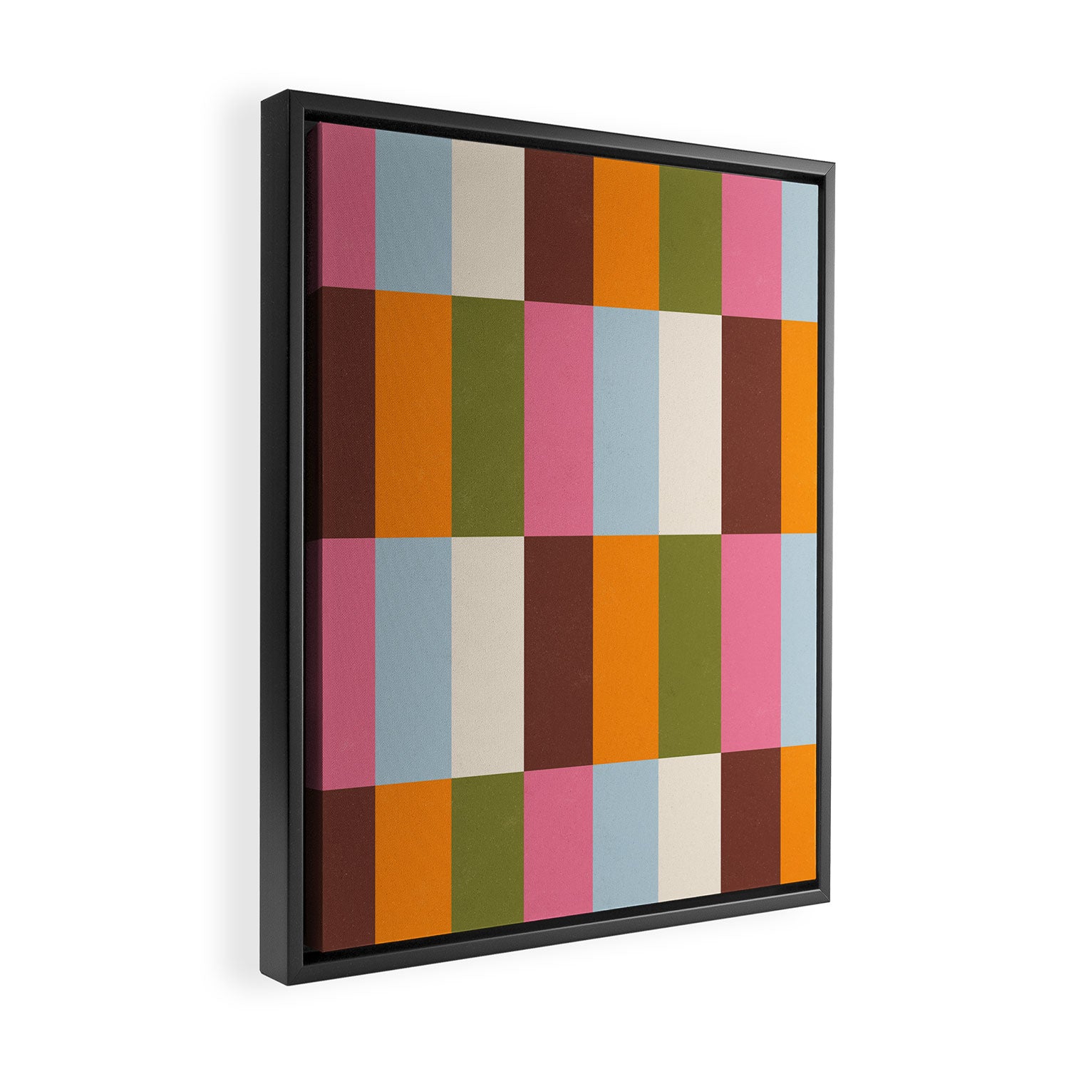 Color Block Stripes Framed Canvas Print Gallery Image 2