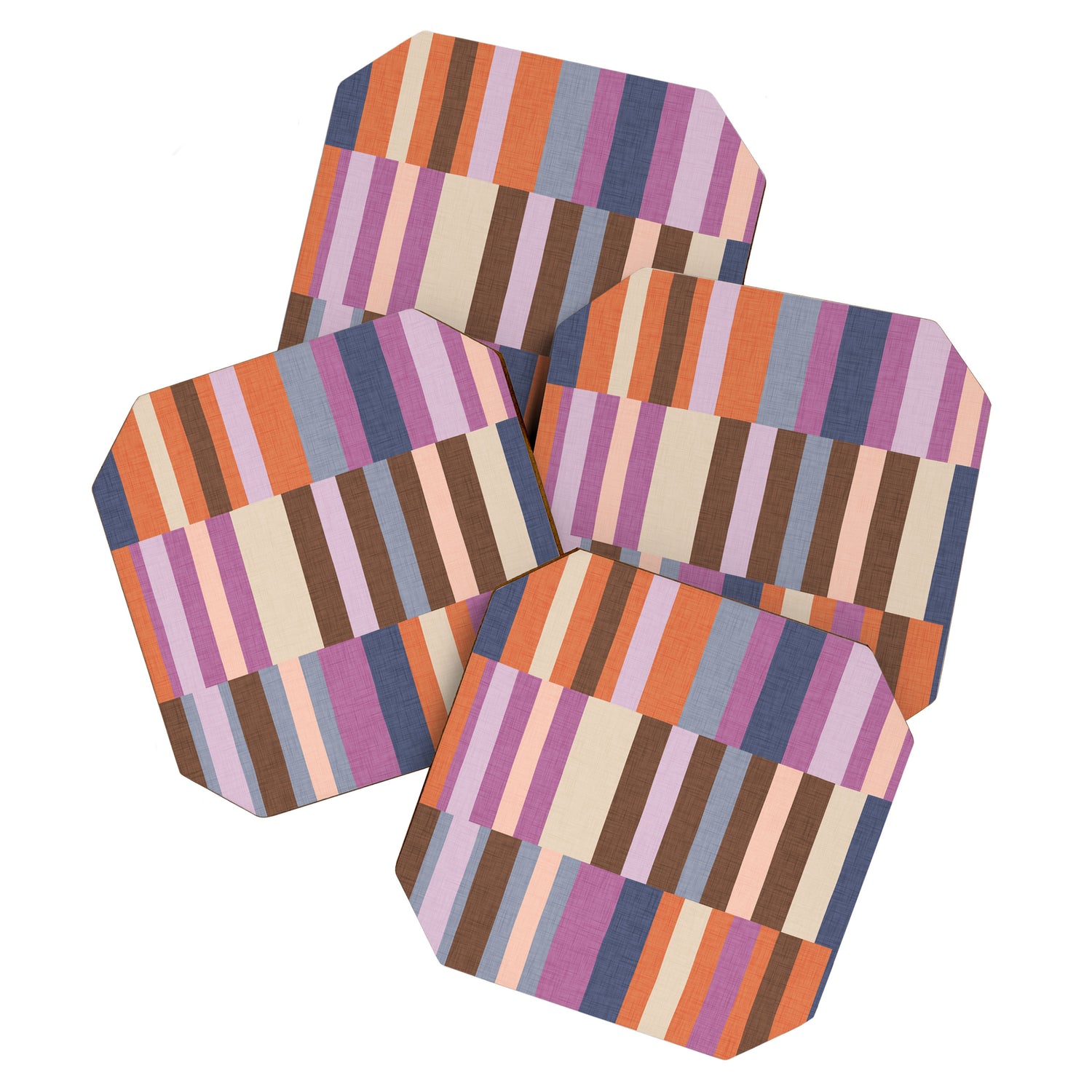 Color Block Stripes - Multi-color Coaster Gallery Image 1