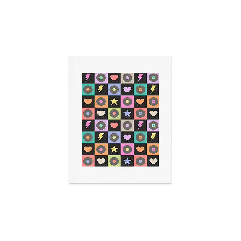 Colorful Checkerboard 80s Art Print Gallery Image 1