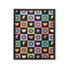 Colorful Checkerboard 80s Framed Canvas Print Gallery Image 8