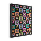 Colorful Checkerboard 80s Framed Canvas Print Gallery Image 2