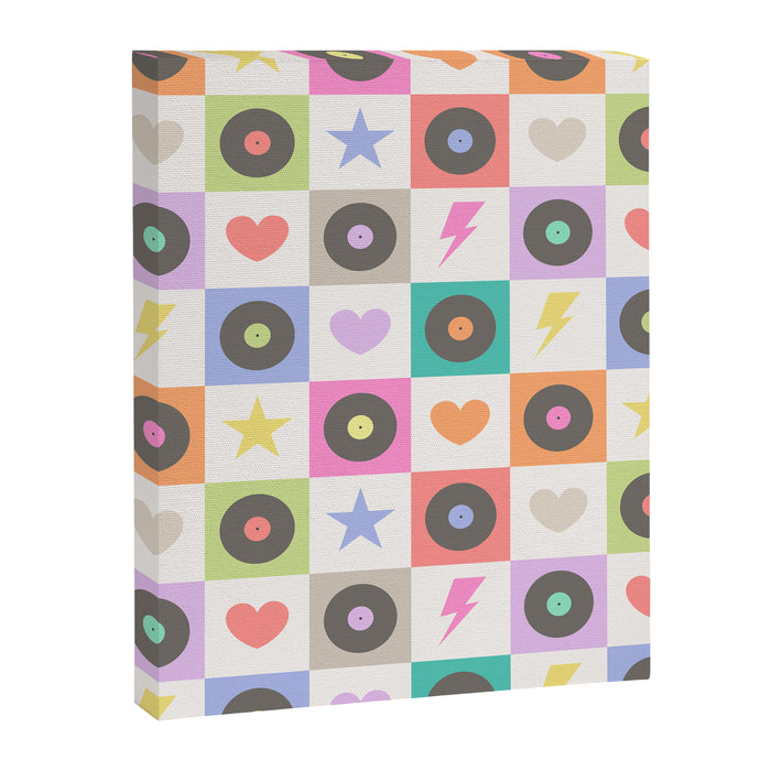 Colorful Checkerboard 80s - Pastel Colors Canvas Print Gallery Image 1