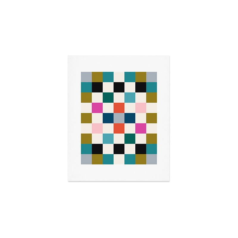 Colorful Checkerboard Art Print Gallery Image 1