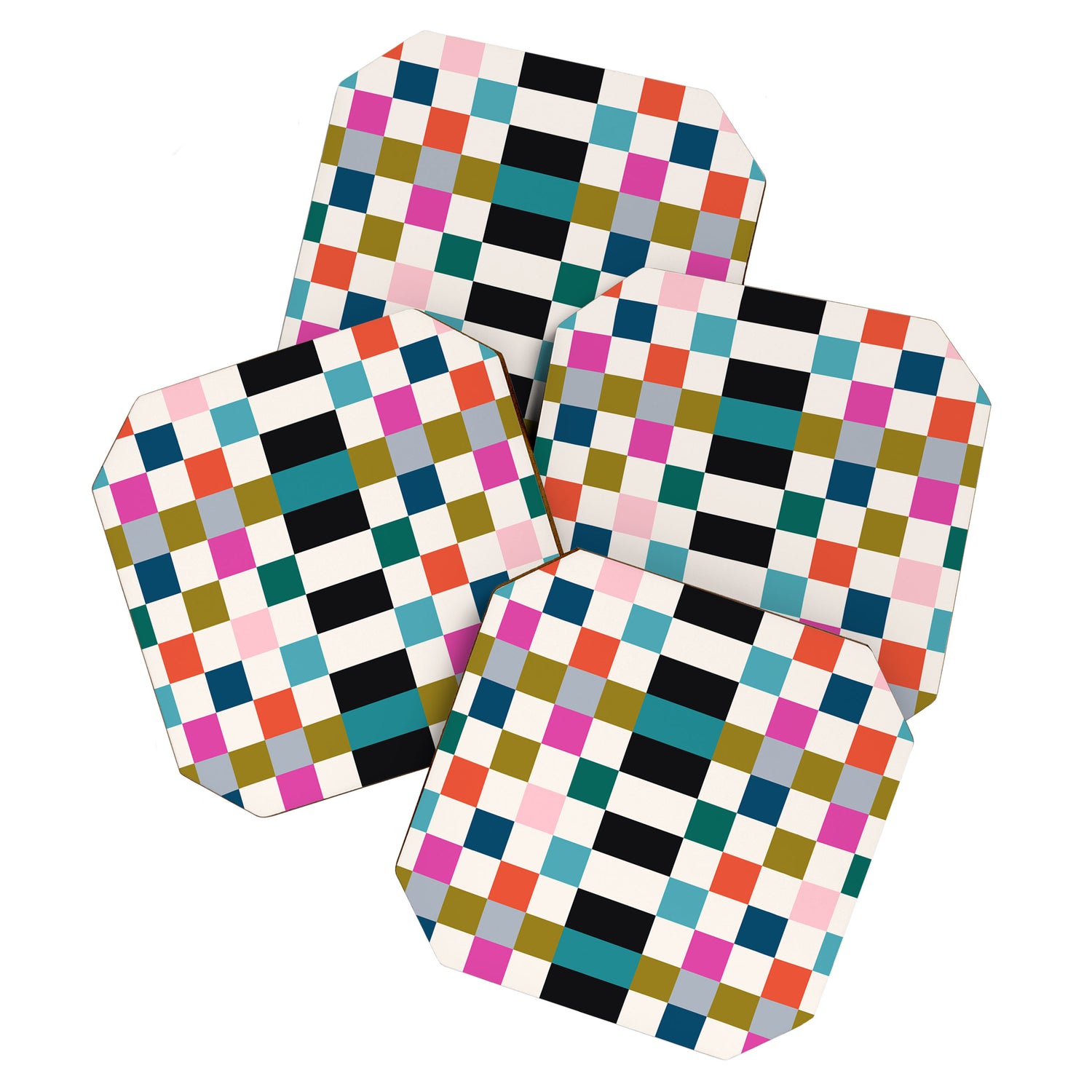 Colorful Checkerboard Coaster Gallery Image 1