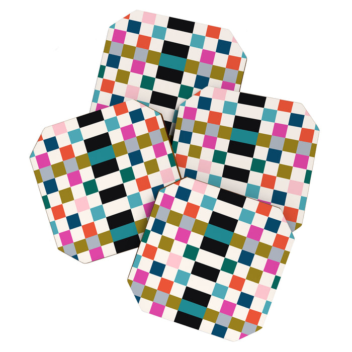 Colorful Checkerboard Coaster Gallery Image 1