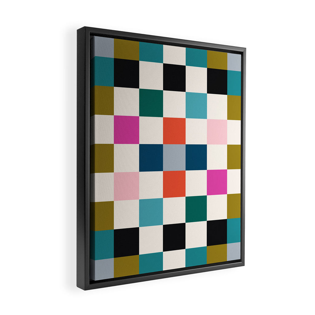 Colorful Checkerboard Framed Canvas Print Gallery Image 2