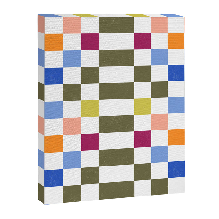 Colorful Mod Checkerboard Canvas Print Gallery Image 1