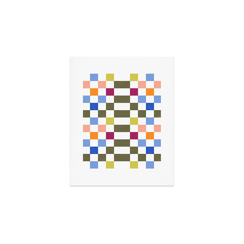 Colorful Mod Checkerboard Art Print Gallery Image 1