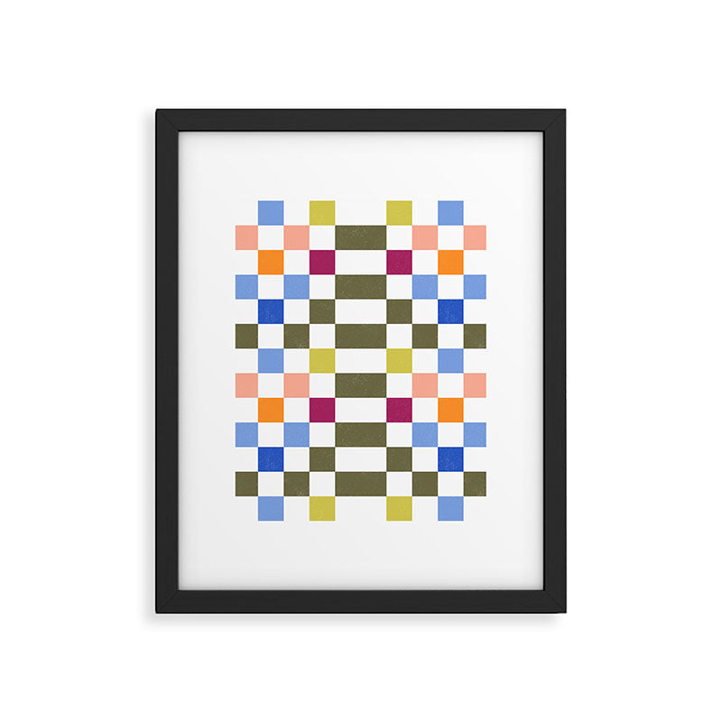 Colorful Mod Checkerboard Framed Art Print Gallery Image 6