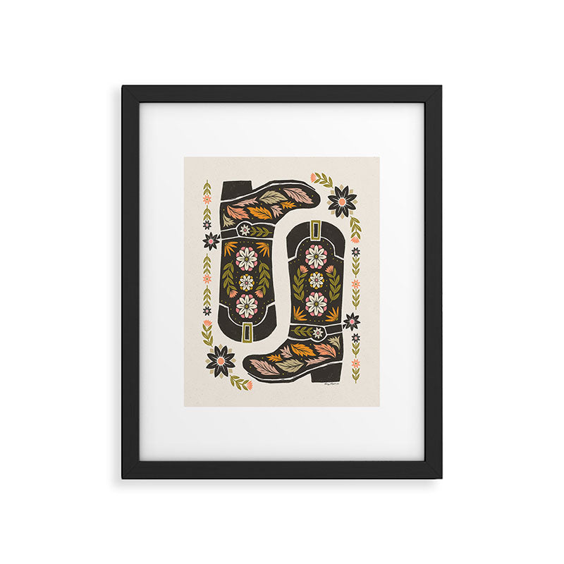 Cowboy boots and flowers Framed Art Print Gallery Image 6