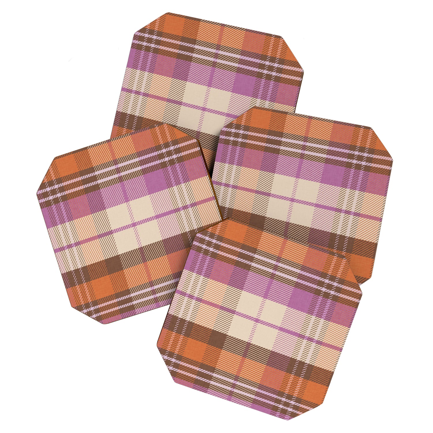 Cozy Twill Plaid - Fall Colors Coaster Gallery Image 1