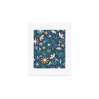 Ditsy Daisy Floral on Blue Art Print Gallery Image 1