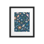 Ditsy Daisy Floral on Blue Framed Art Print Gallery Image 6