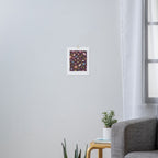 Ditsy Daisy Floral on Burgundy Art Print Gallery Image 3