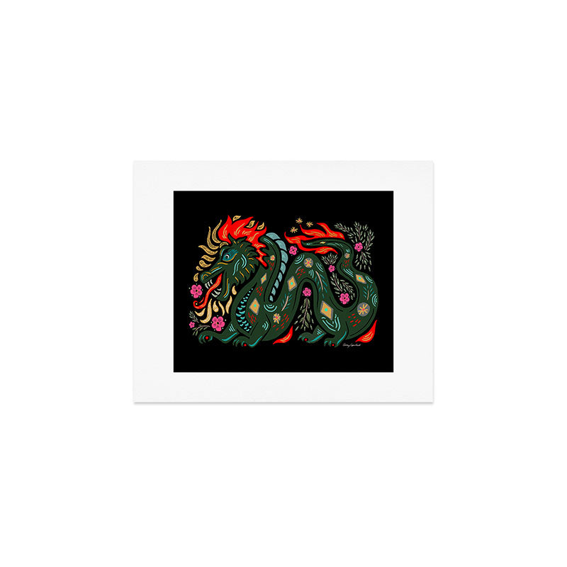 Dragon - Red, Black, Green Art Print Gallery Image 1