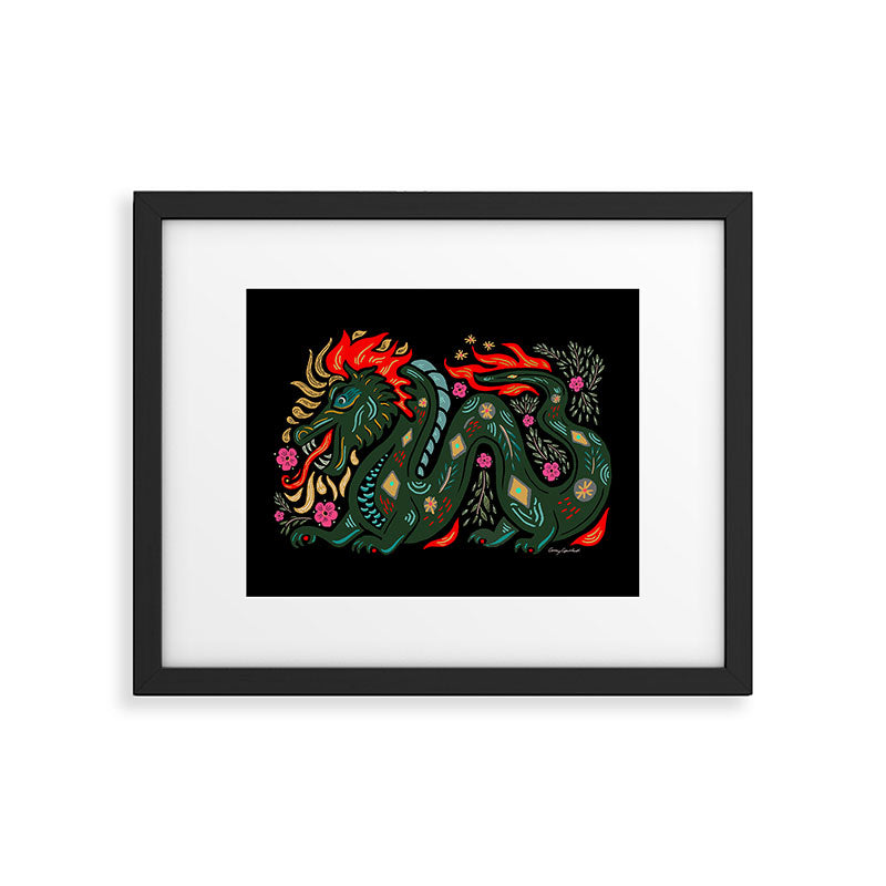 Dragon - Red, Black, Green Framed Art Print Gallery Image 6