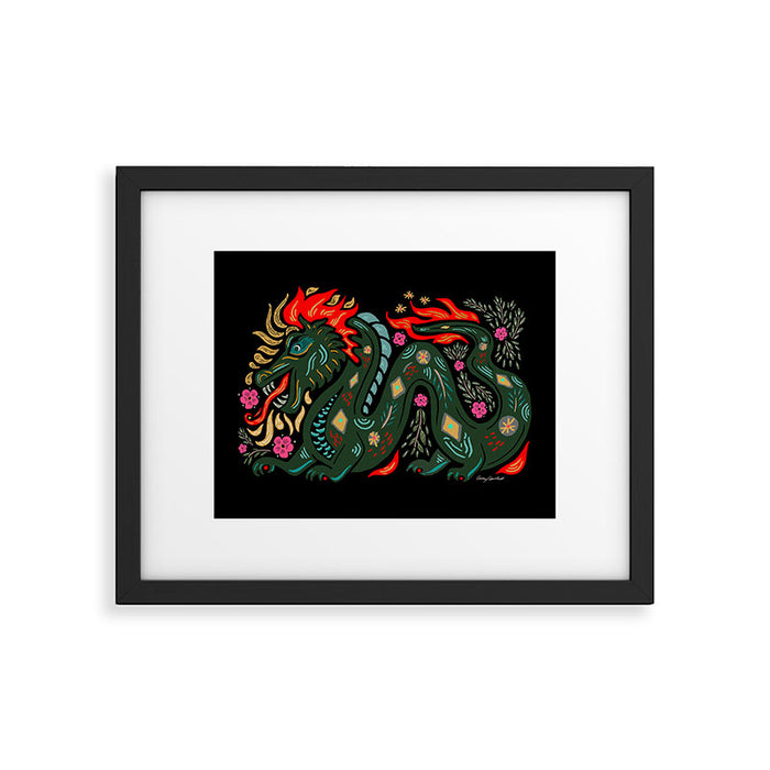 Dragon - Red, Black, Green Framed Art Print Gallery Image 1