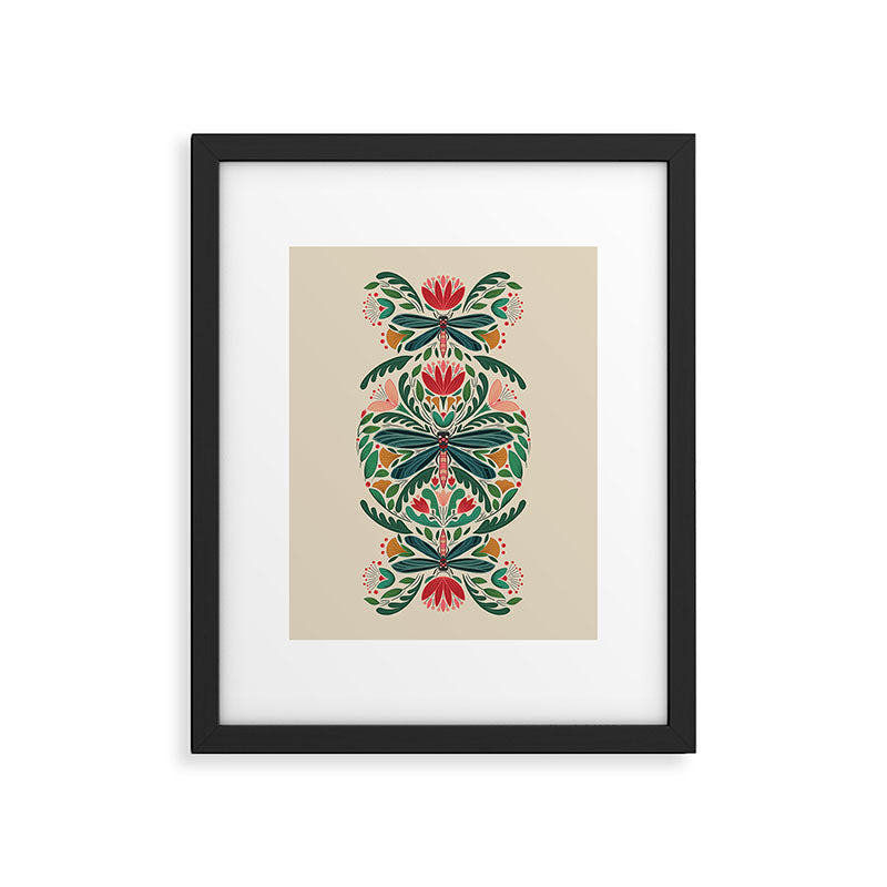 Dragonfly Folk Design Framed Art Print Gallery Image 6