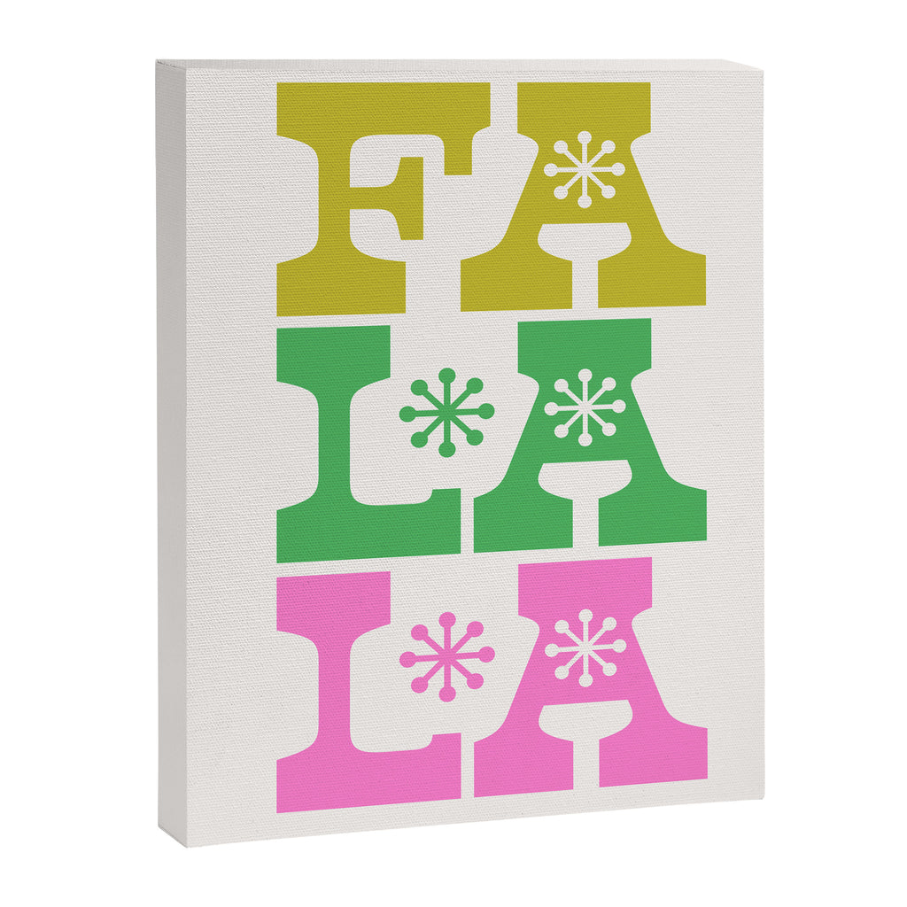 Fa La La- Pink & Green Canvas Print Gallery Image 6