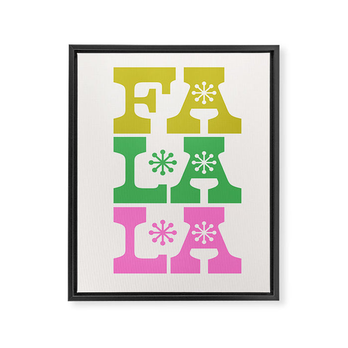 Fa La La- Pink & Green Framed Canvas Print Gallery Image 1