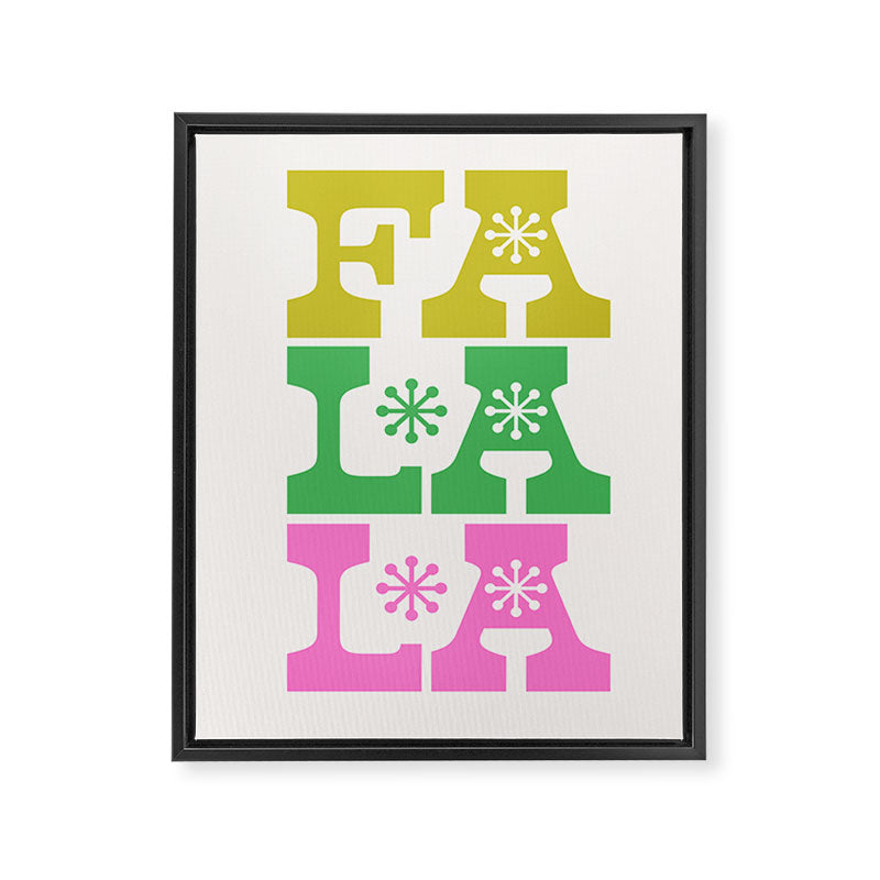 Fa La La- Pink & Green Framed Canvas Print Gallery Image 6