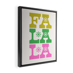 Fa La La- Pink & Green Framed Canvas Print Gallery Image 2