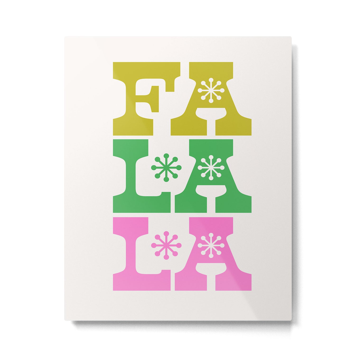 Fa La La- Pink & Green Metal Print Gallery Image 4