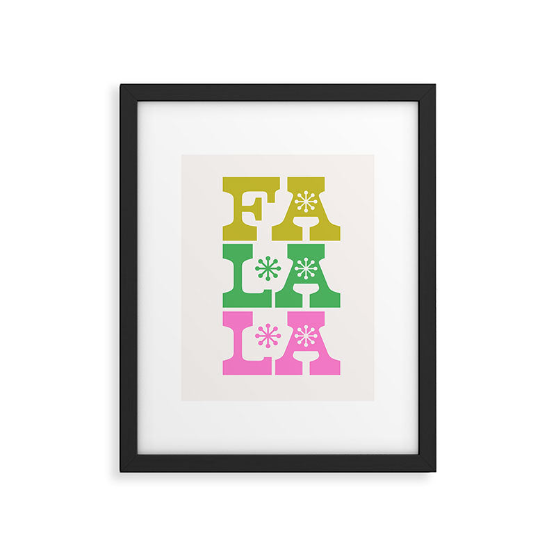 Fa La La- Pink & Green Framed Art Print Gallery Image 5