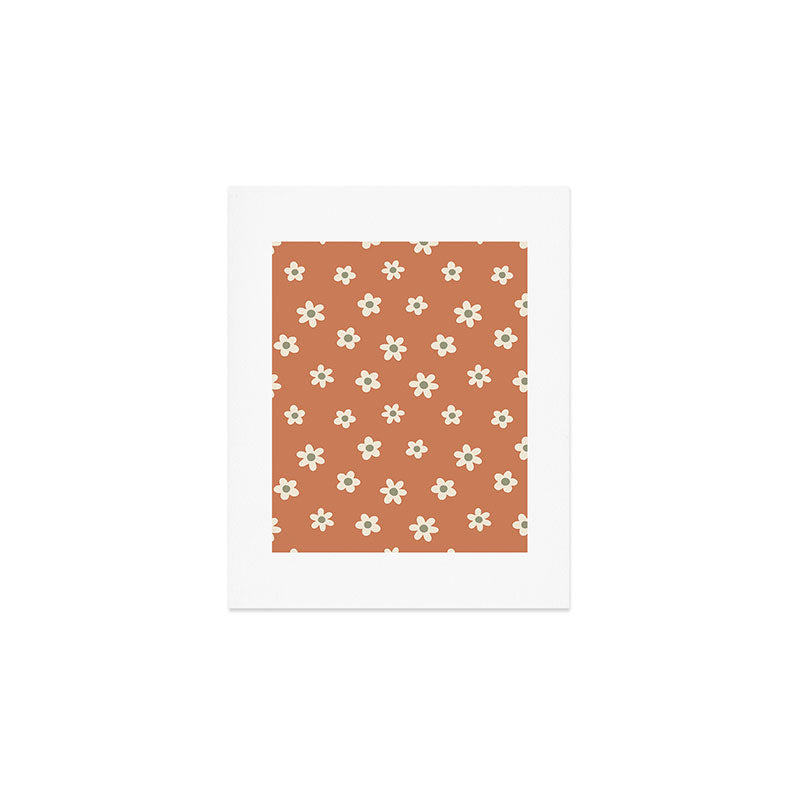 Fall Daisies Terracotta Art Print Gallery Image 1