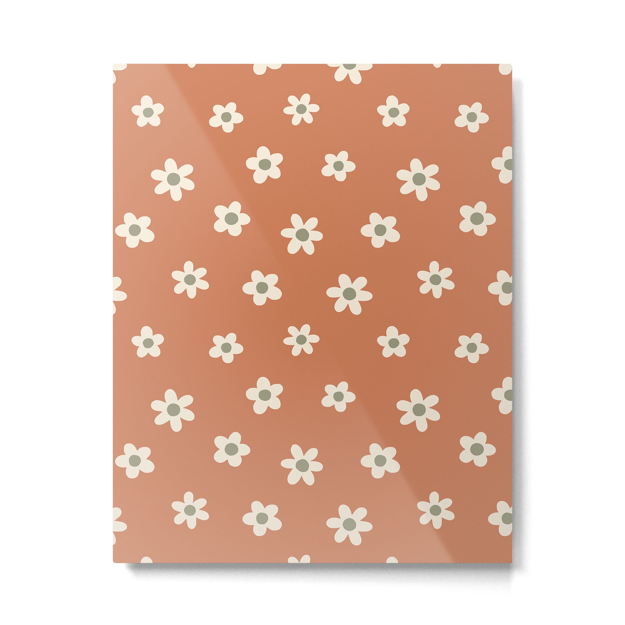 Fall Daisies Terracotta Metal Print Gallery Image 6