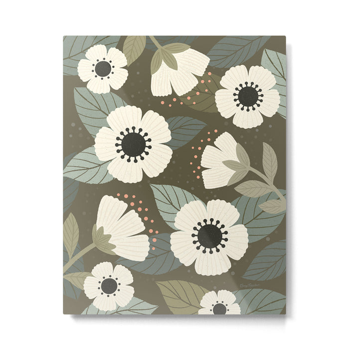 Flower Blossoms and Leaves Metal Print Gallery Image 1