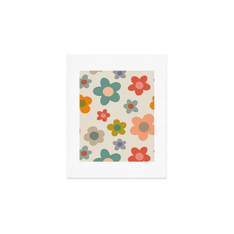 Flower Power Floral | Retro 60s 70s Art Print Gallery Image 1