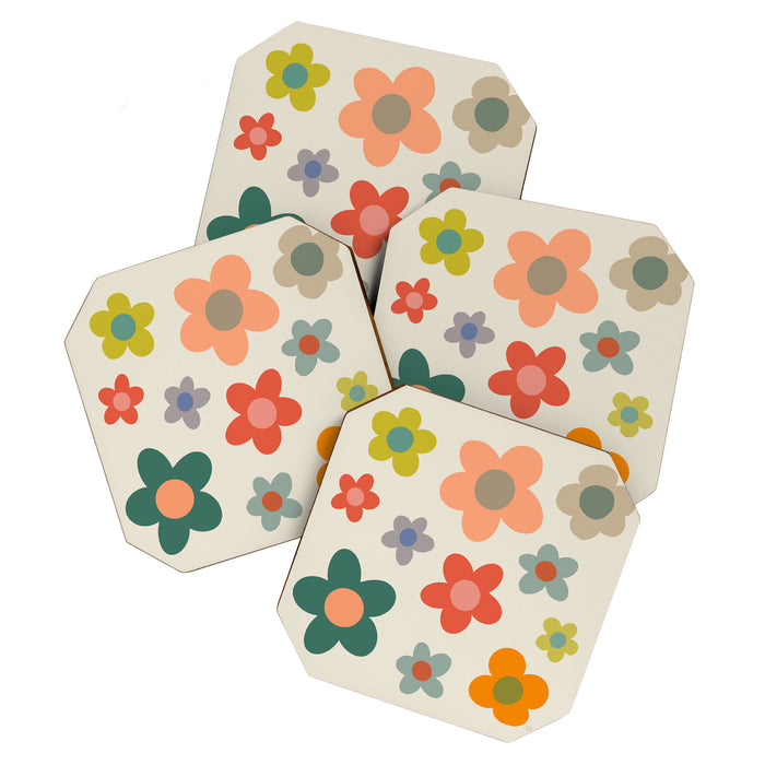 Flower Power Floral | Retro 60s 70s Coaster Gallery Image 1