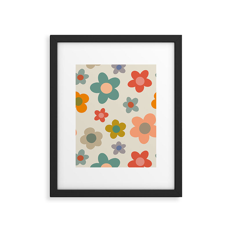 Flower Power Floral | Retro 60s 70s Framed Art Print Gallery Image 6