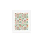 Folk Art Holiday Bells - Light Green Art Print Gallery Image 1