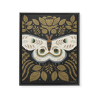 Folk Art Moth - Black Framed Canvas Print Gallery Image 8