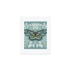 Folk Art Moth - Blue Gray Art Print Gallery Image 1